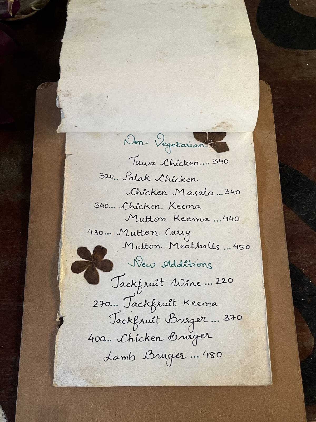 Pahadi Roots menu