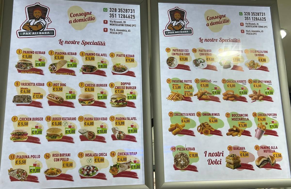 Menu di Pak Ali Babà - Montecatini 