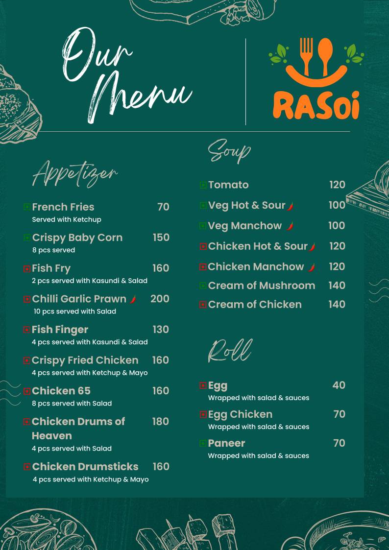 Rasoi Restro menu