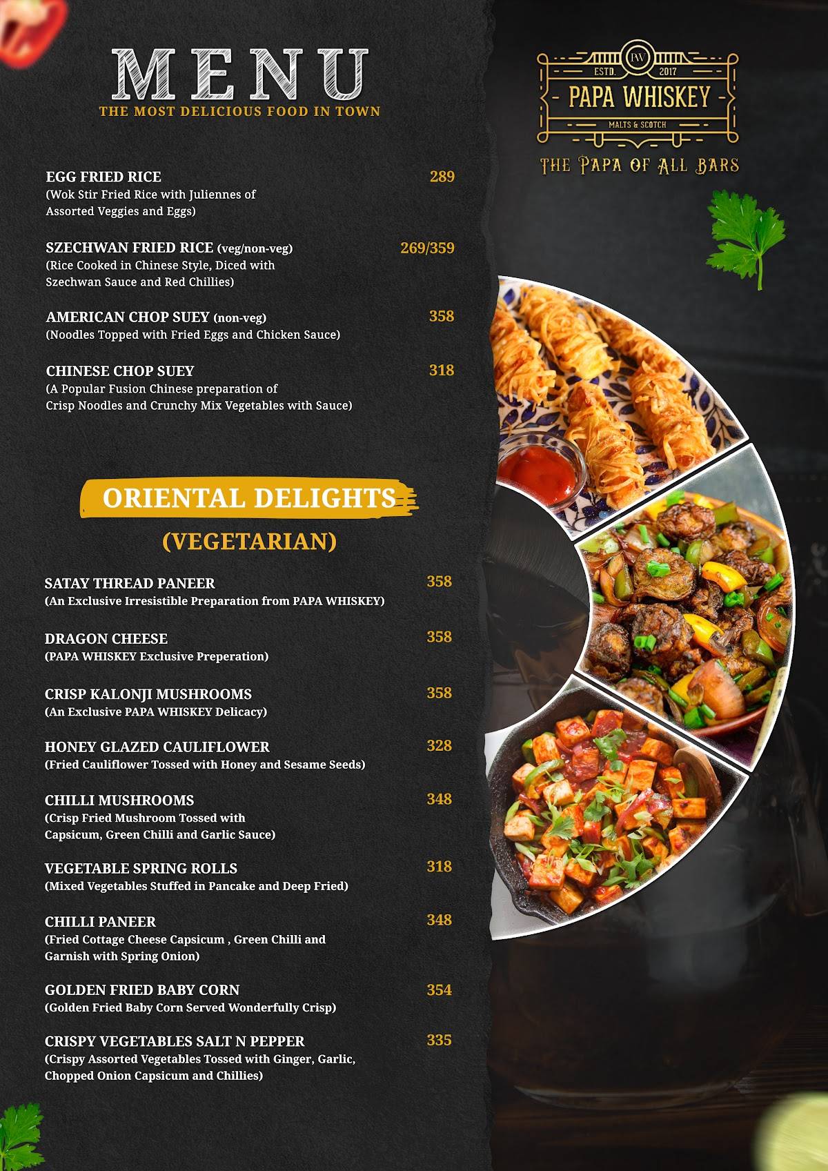 Papa Whiskey Pathankot menu