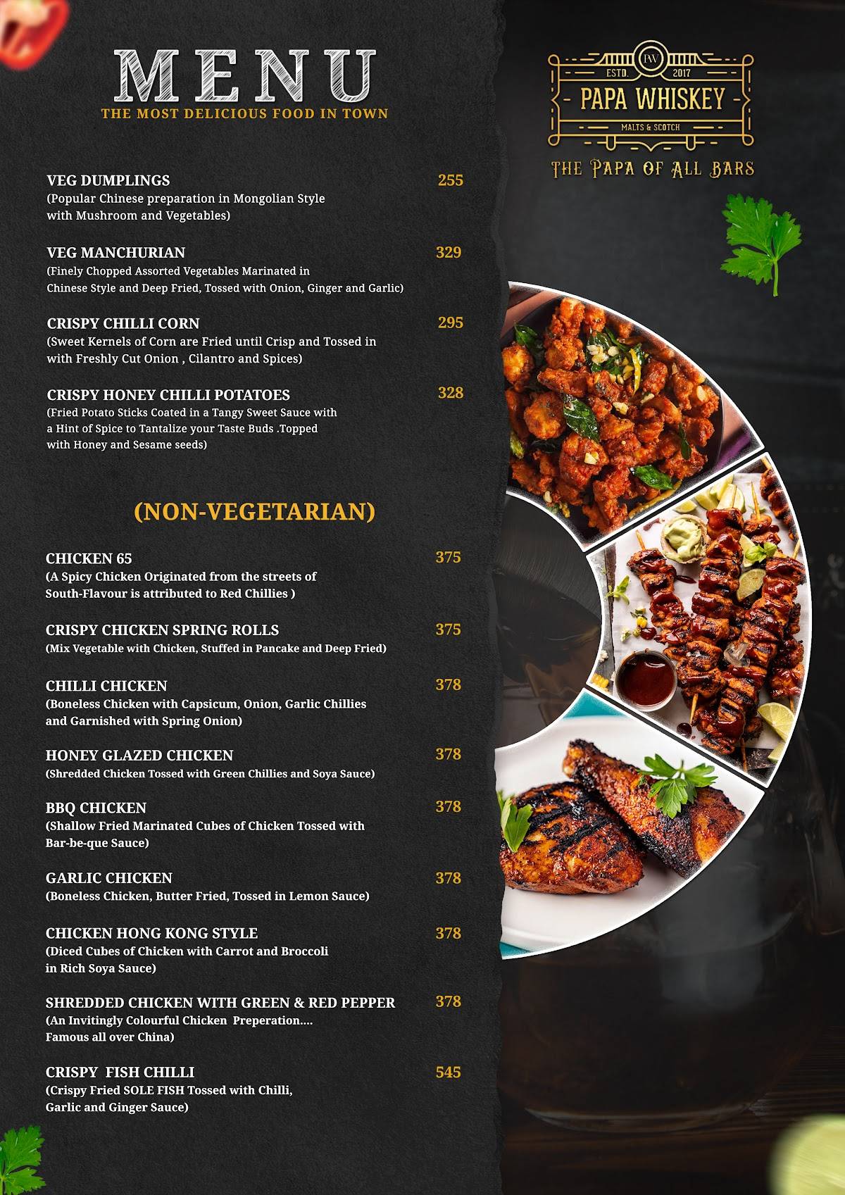 Papa Whiskey Pathankot menu