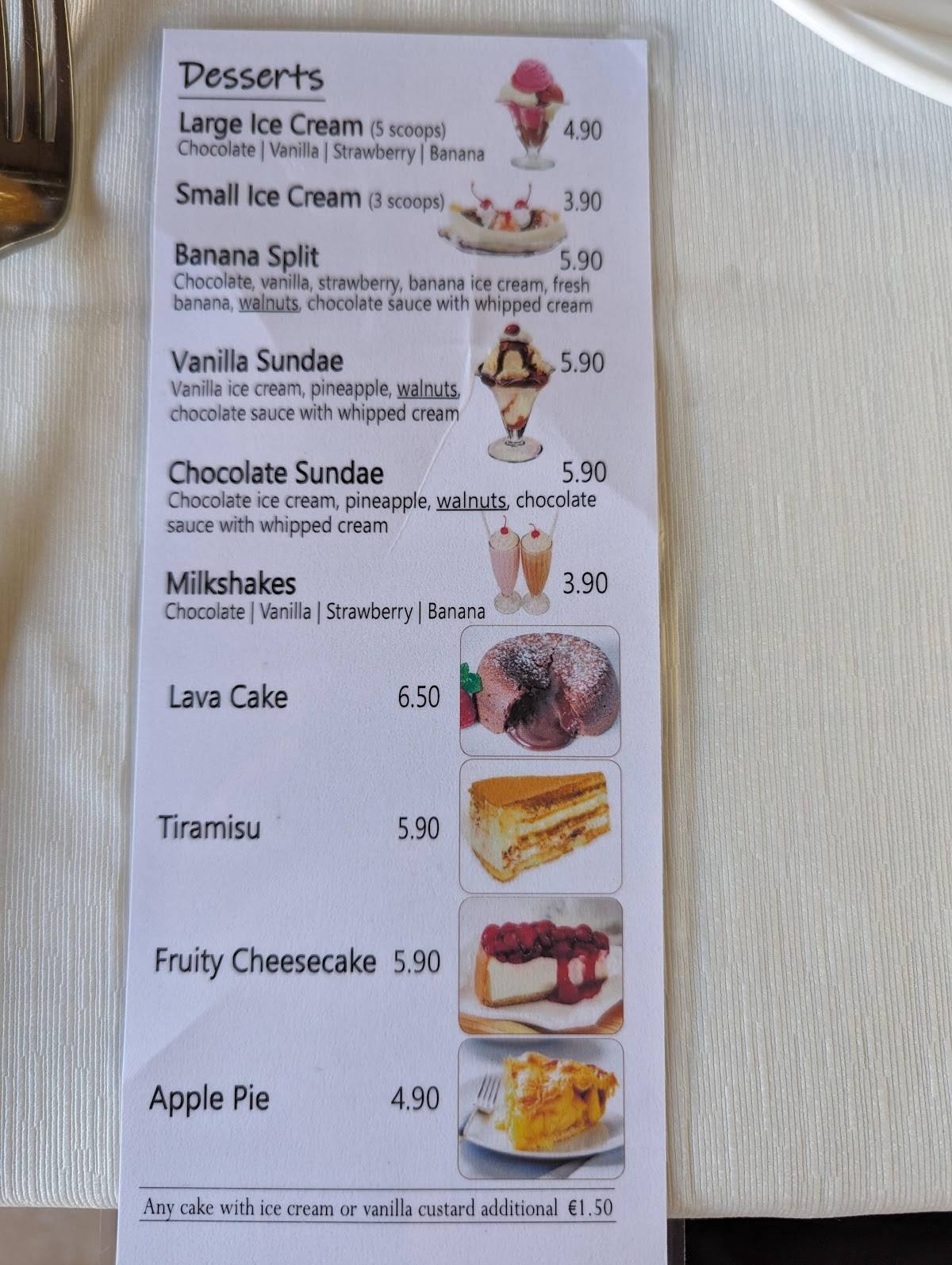 Menu at Martelli Pizza Italian Restaurant, Paphos