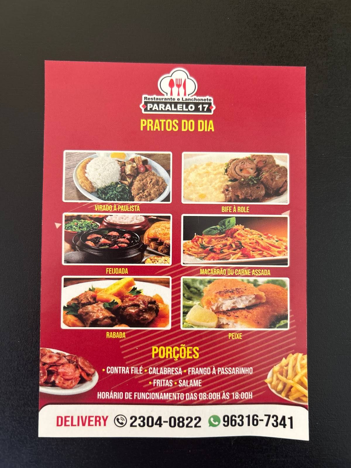 Paralelo17 cardápio