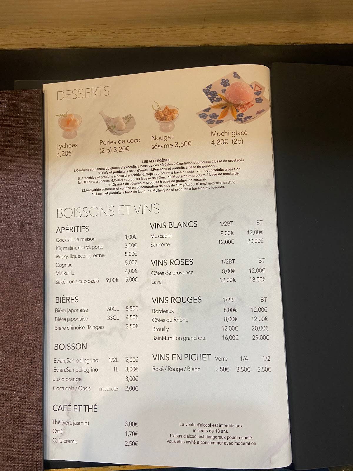Menu de Tokyo
