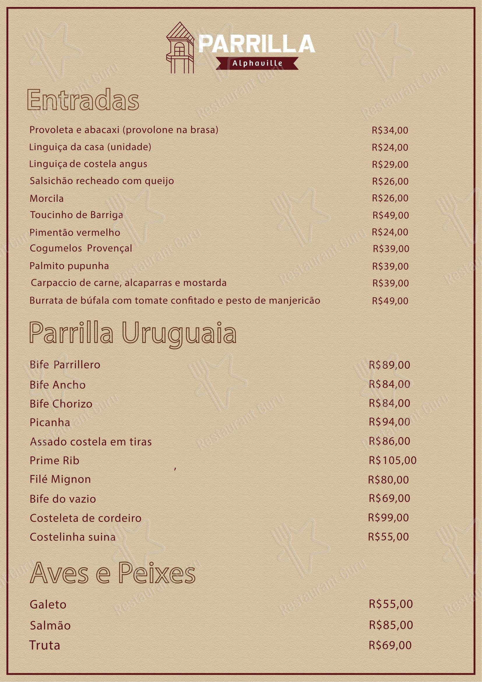 Parrilla Alphaville em Nova Lima - Menu bar
