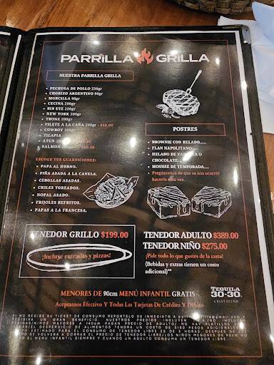 Menu at Parrilla Grilla, Tezoyuca