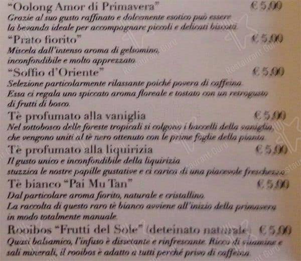 Menu di Pasticceria Cucchi 