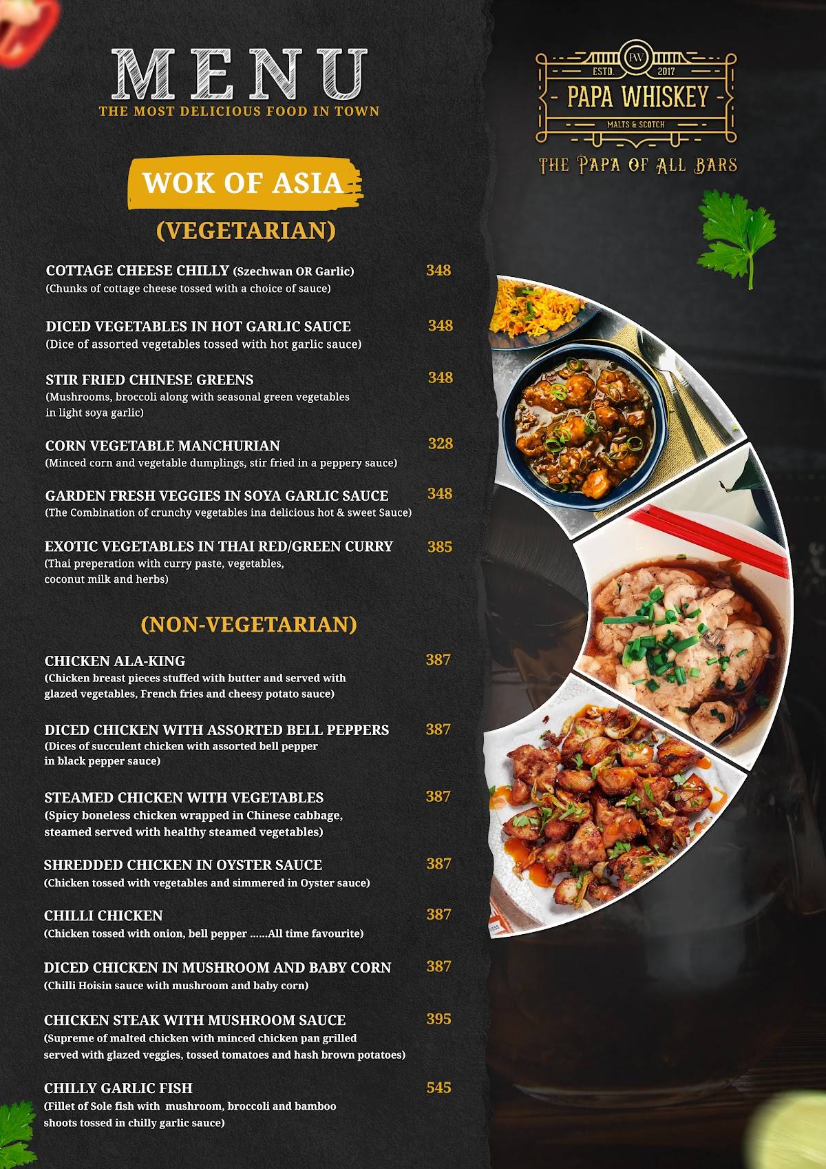 Papa Whiskey Pathankot menu
