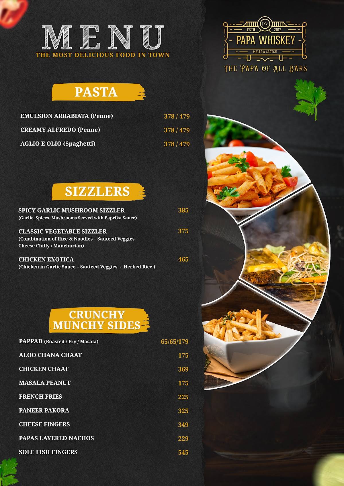 Papa Whiskey Pathankot menu