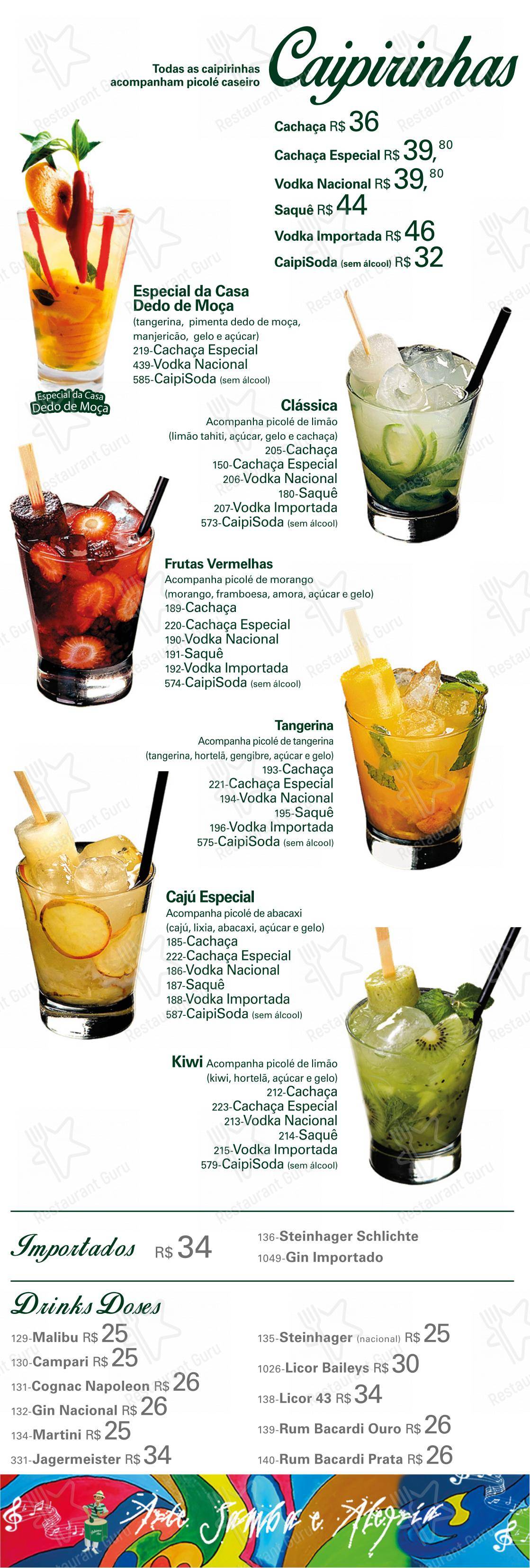 Cervejaria Patriarca em São Paulo - Menu