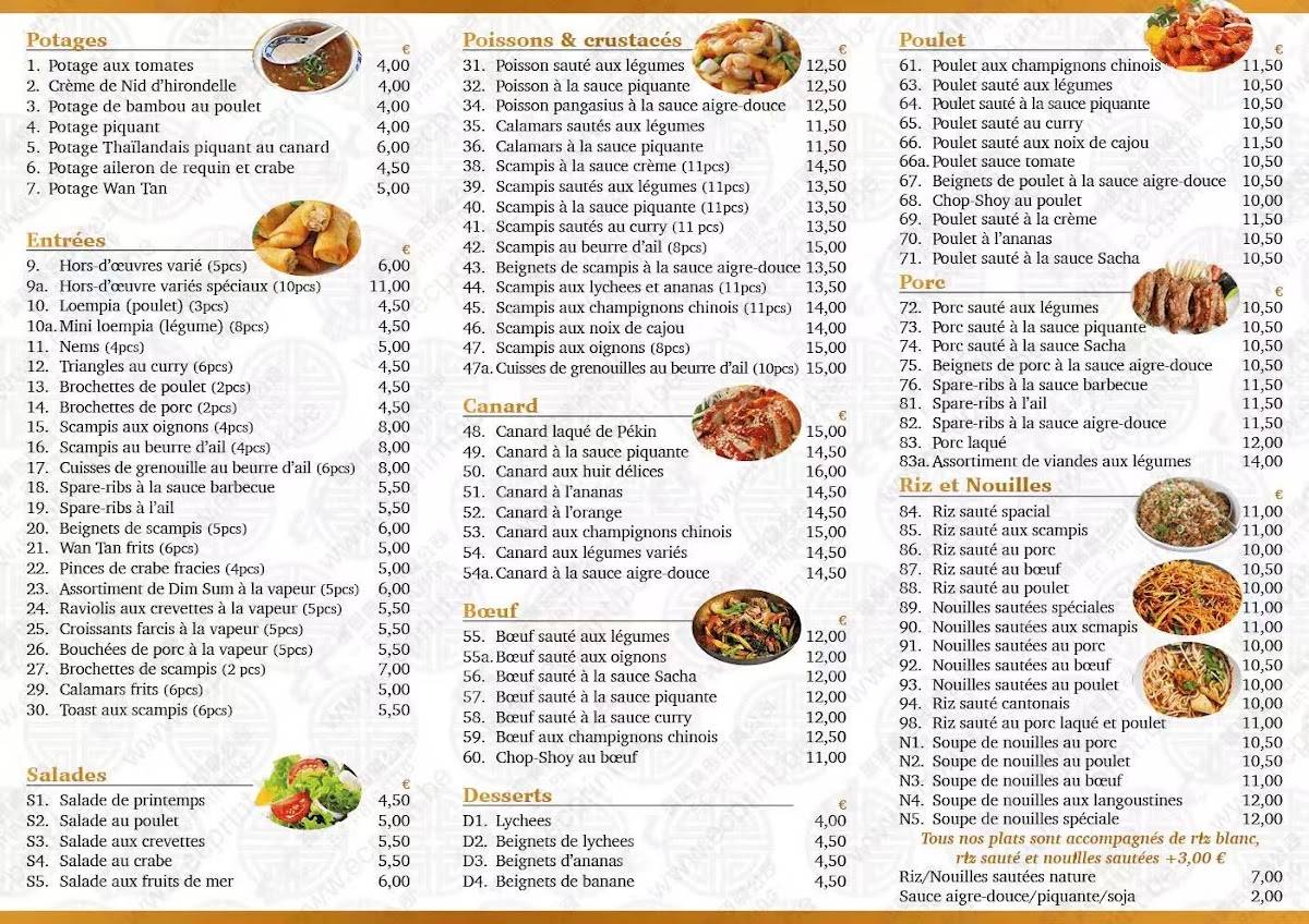 Menu de Pékin Express
