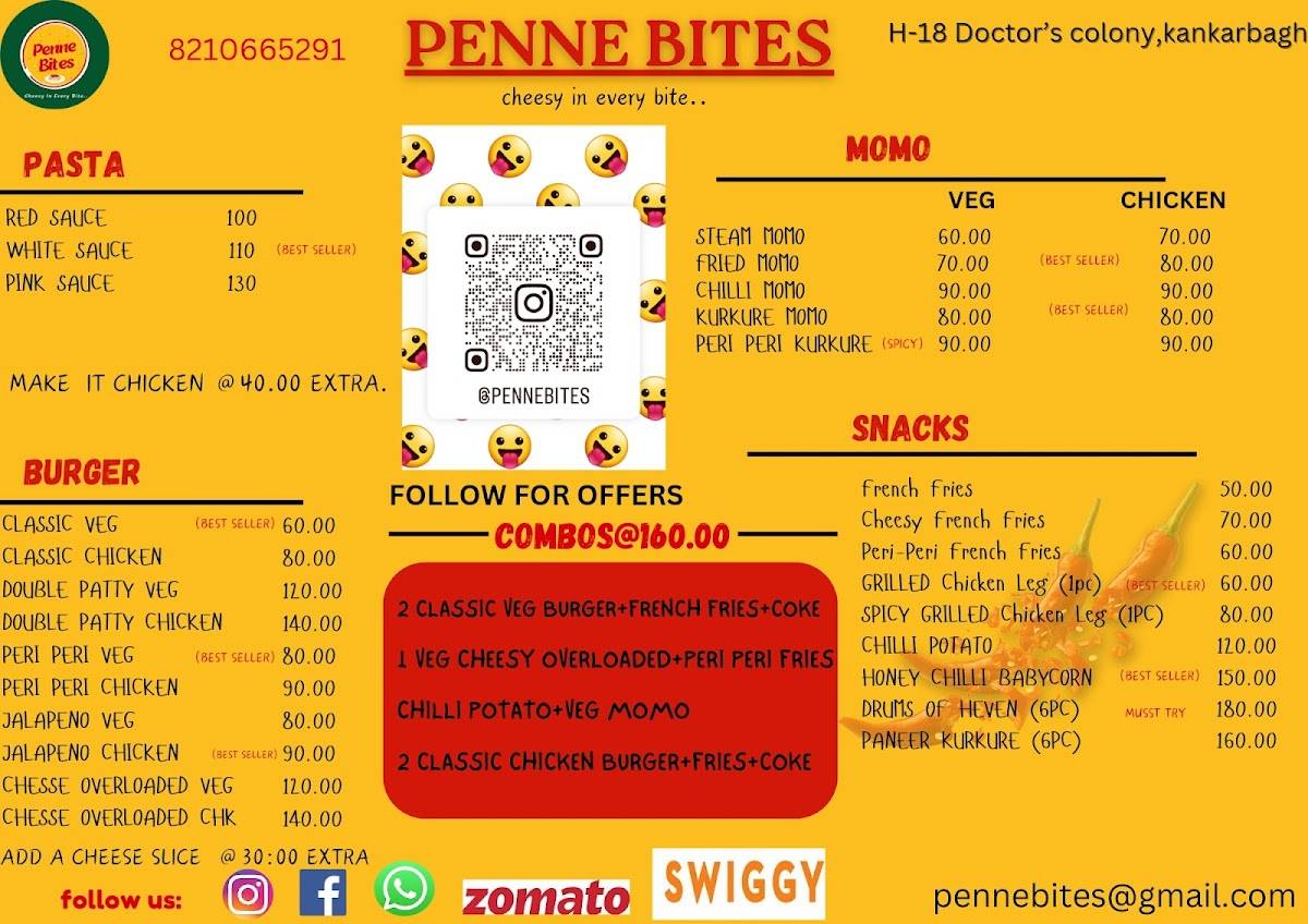 Penne Bites. menu