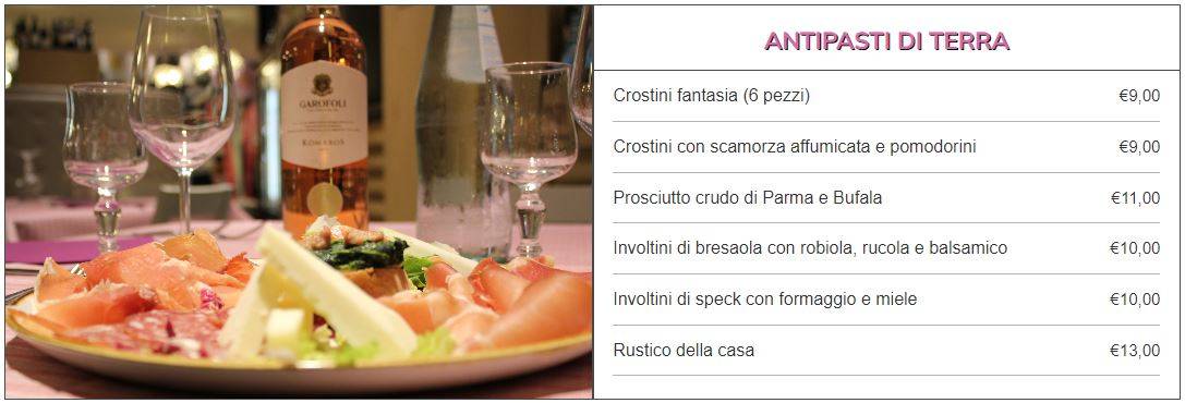 Menu di Ristorante Pizzeria Piazza Ricci 