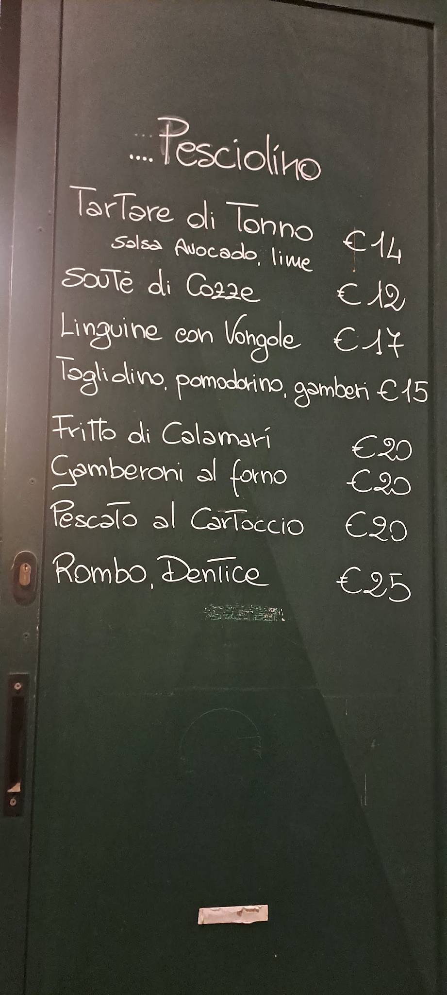 Menu di Pesciolino 
