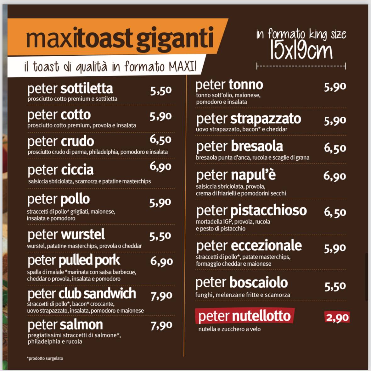 Menu di Peterland Giarre 