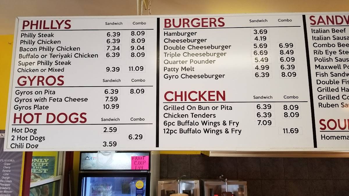 Menu at Philly Steak & Lemonade restaurant, Merrillville