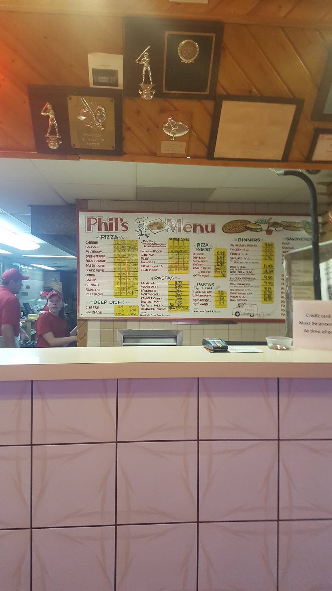 Menu at Phil's Pizza pizzeria, Oak Lawn, Ridgeland Ave