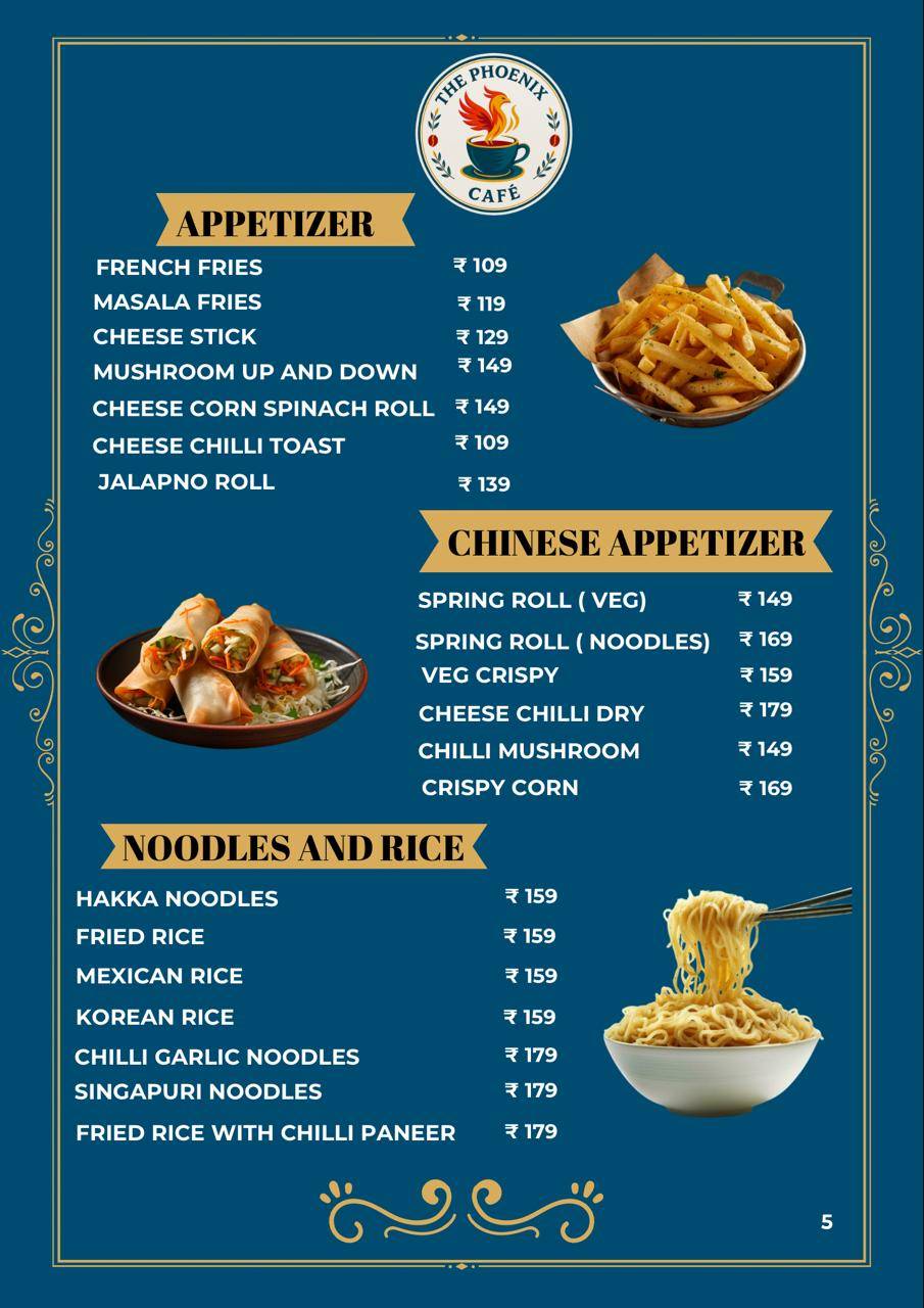 Phoenix Cafe menu