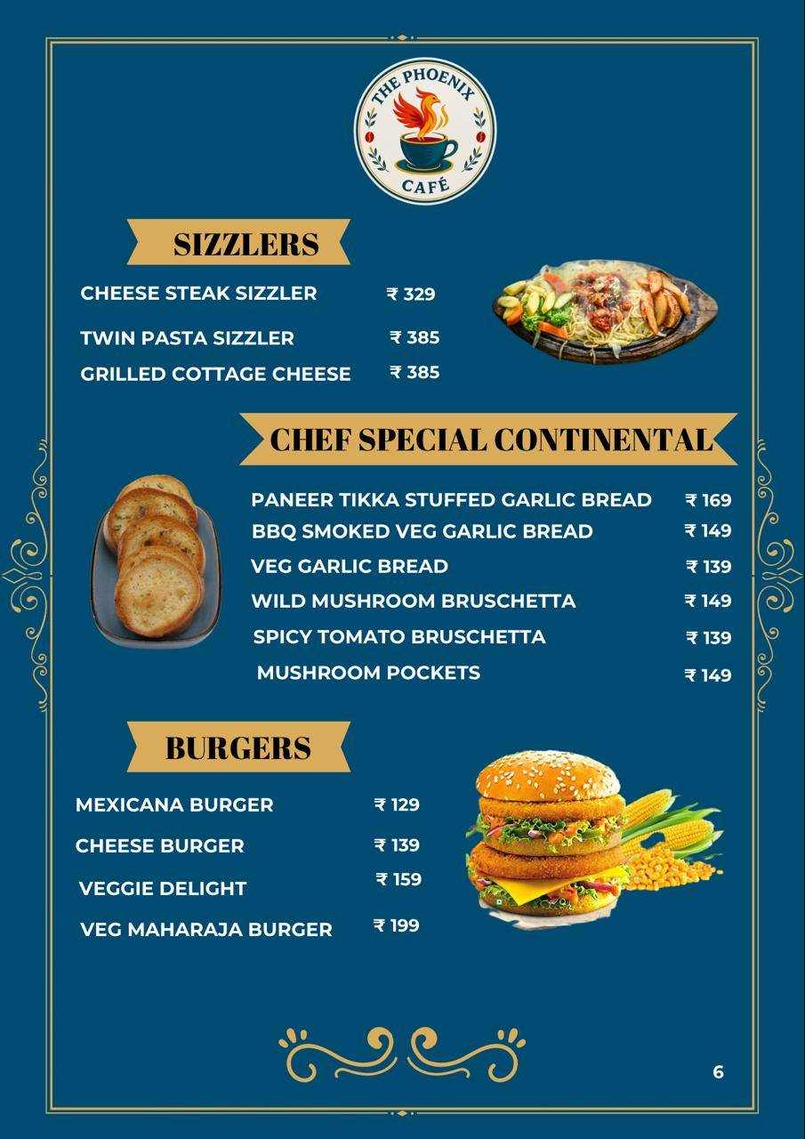 Phoenix Cafe menu