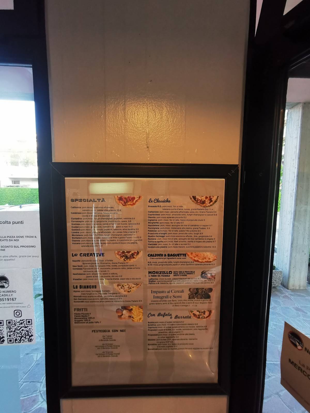 Menu di Piccadilly Pizza per asporto 