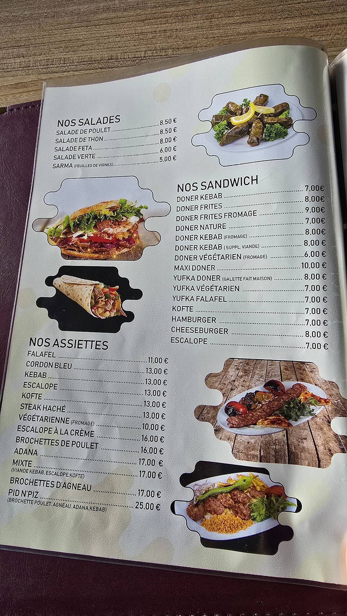 Menu de Pid'n Piz