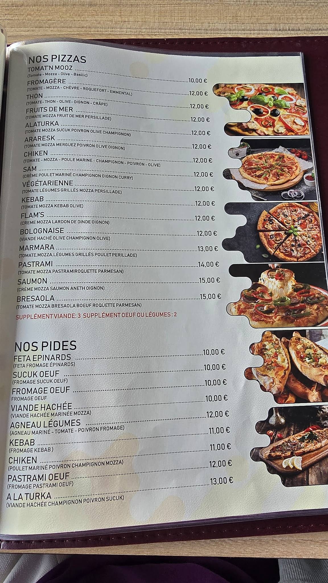 Menu de Pid'n Piz