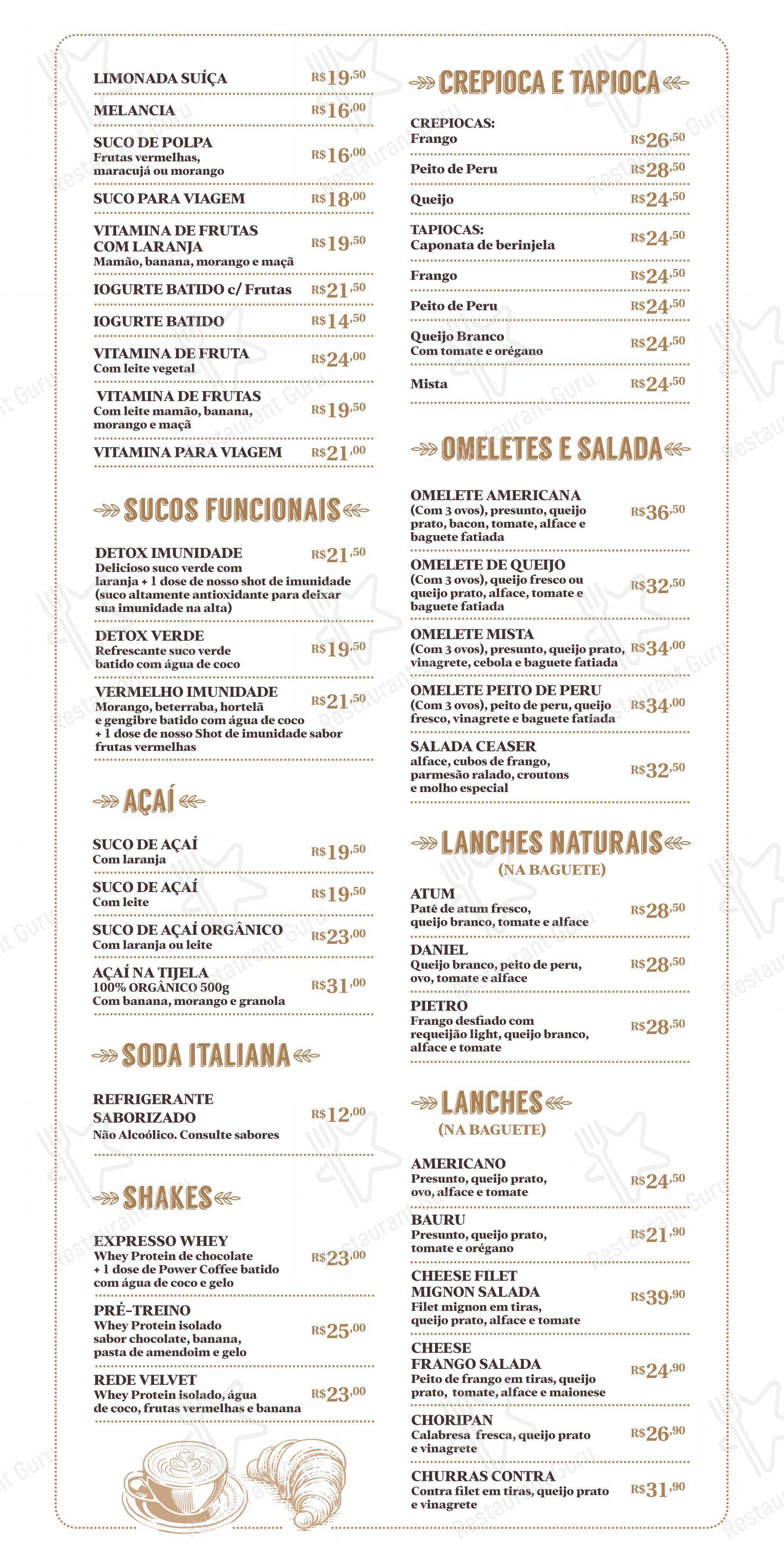 Pietro Pães e Prosa Itu - Menu