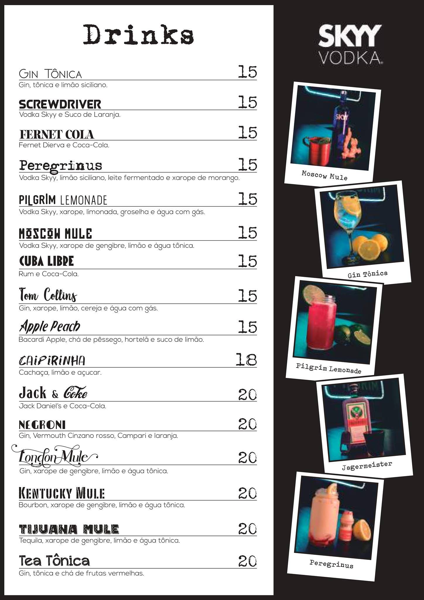 Pilgrim Burgers (apenas delivery e retirada) cardápio