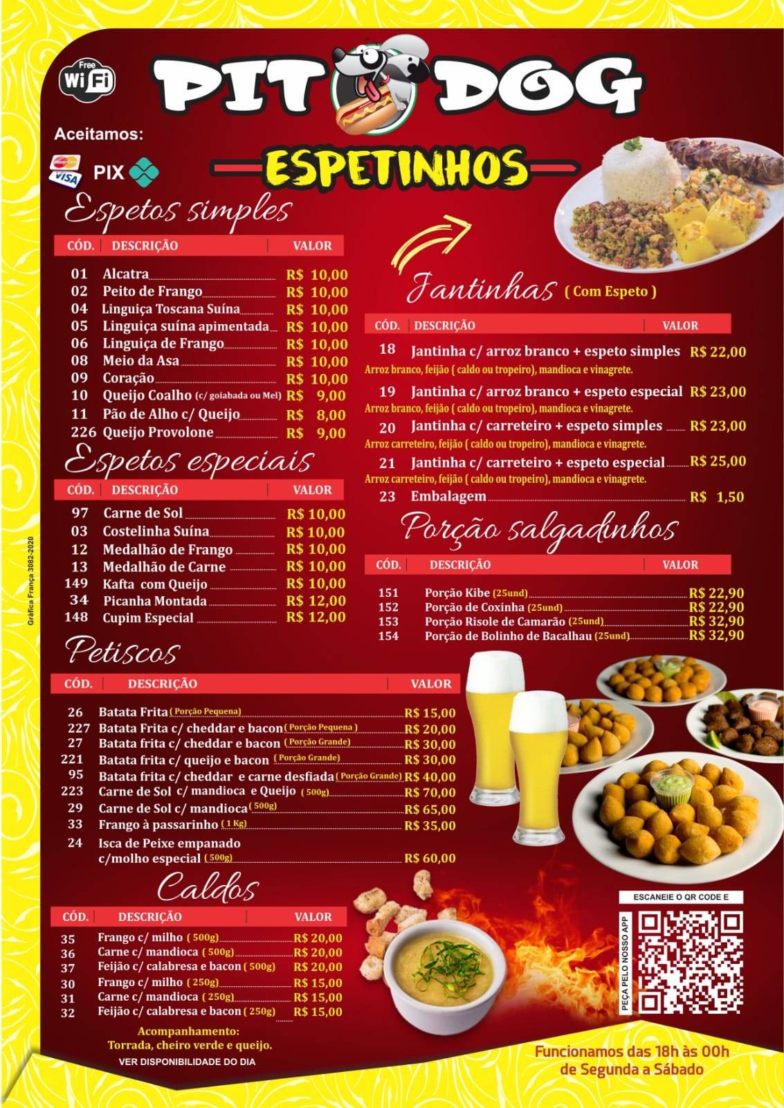 Pit Dog-Espetinho cardápio