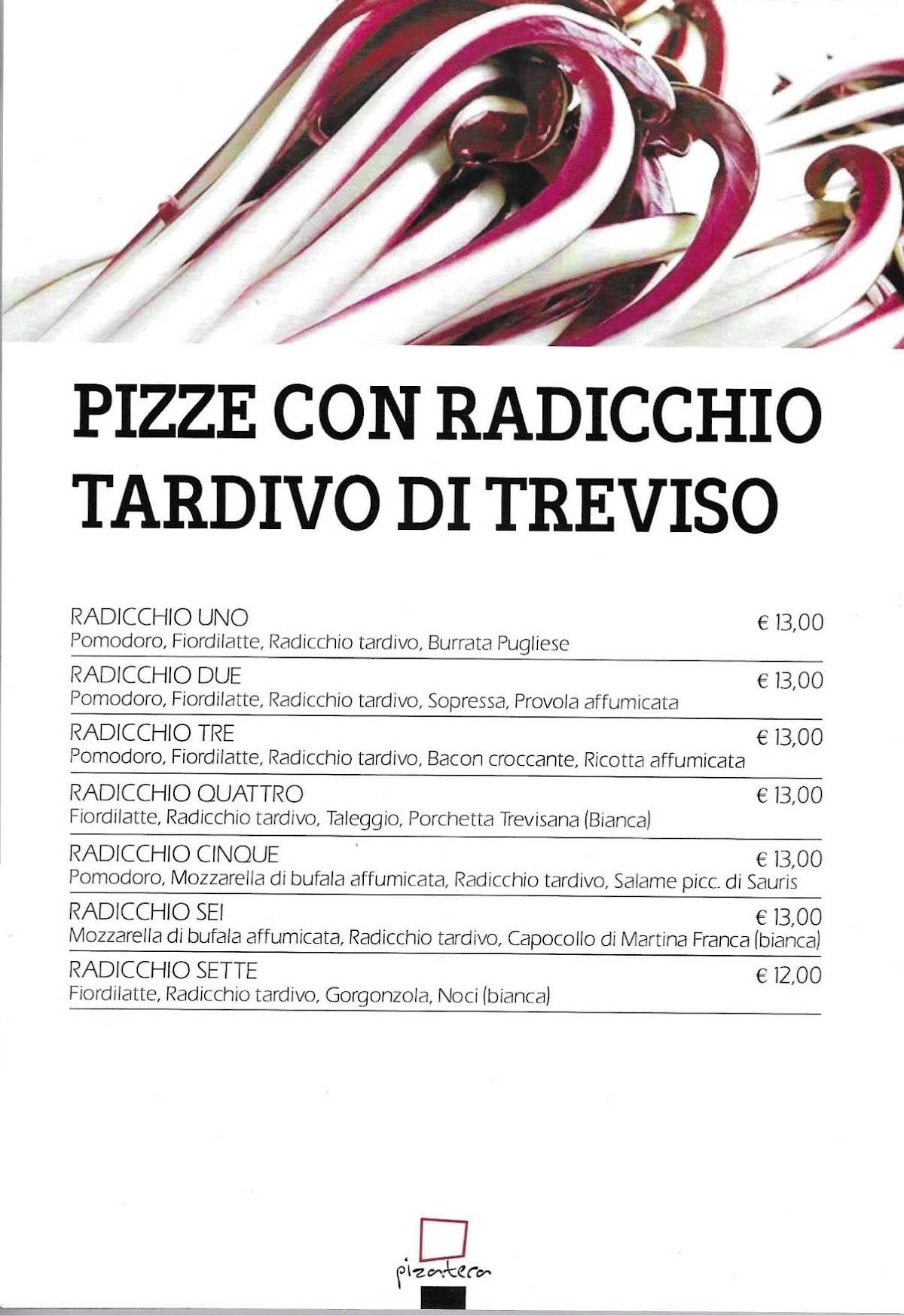 Menu di Pizateca 