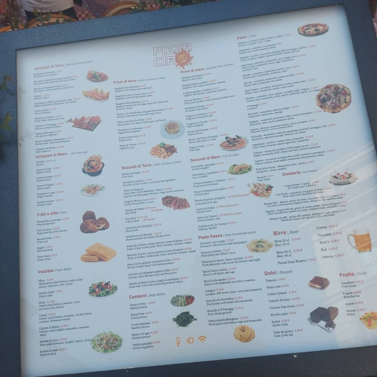 Menu di Pizza Ciro 