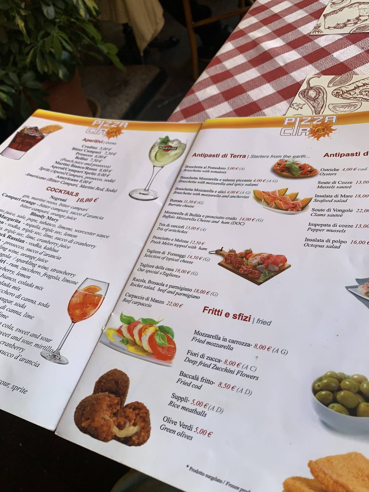 Menu di Pizza Ciro 