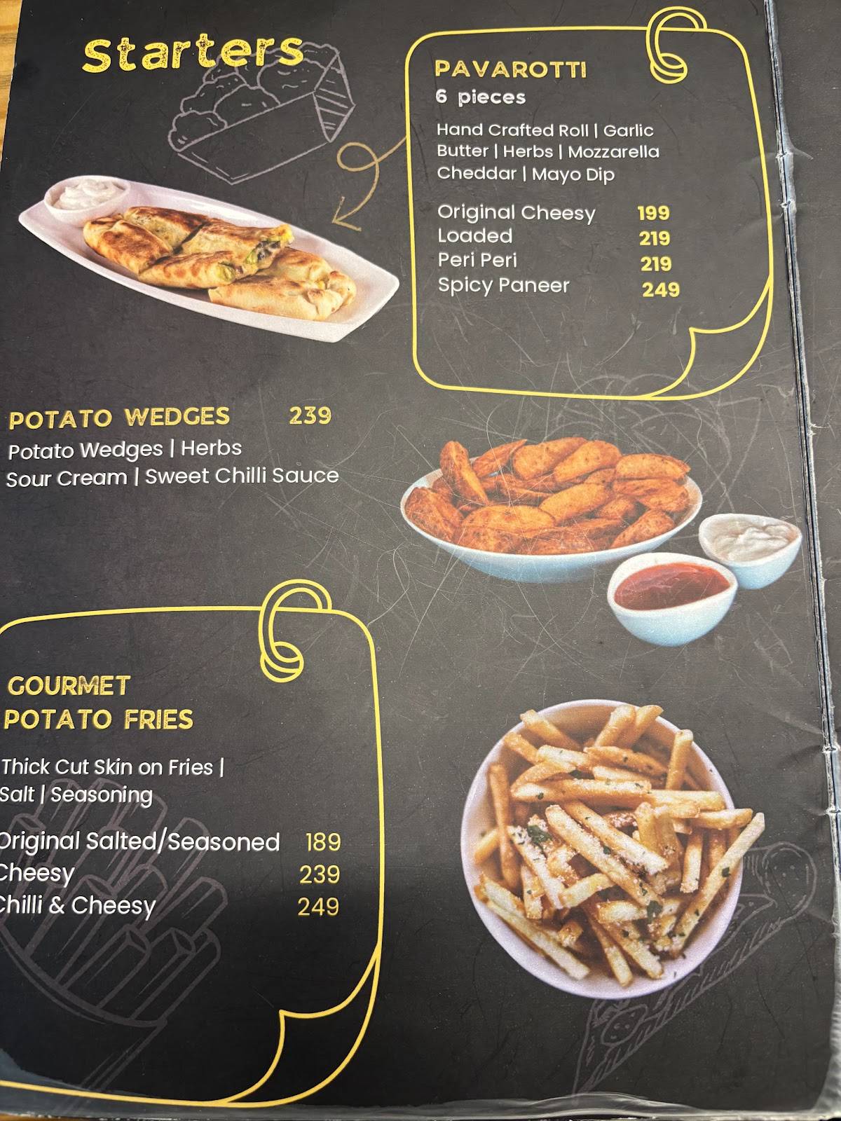 Pizza On The Rock menu