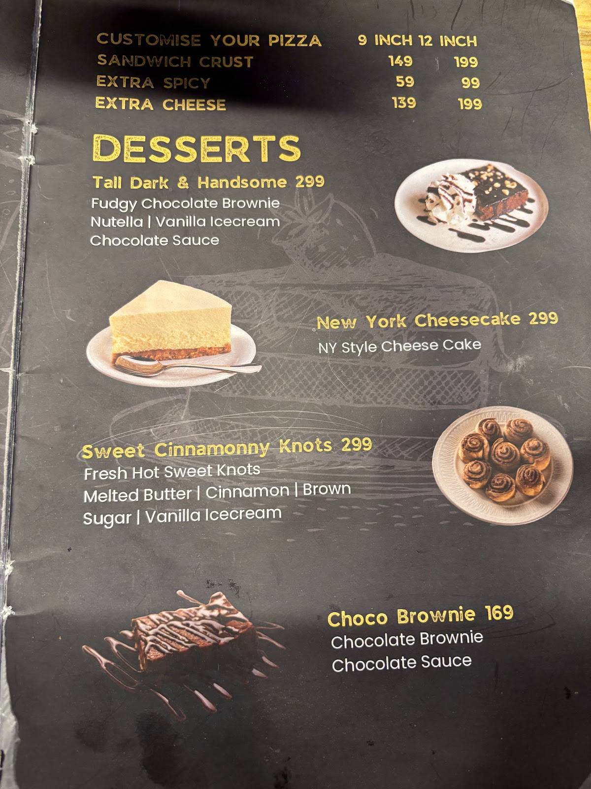 Pizza On The Rock menu