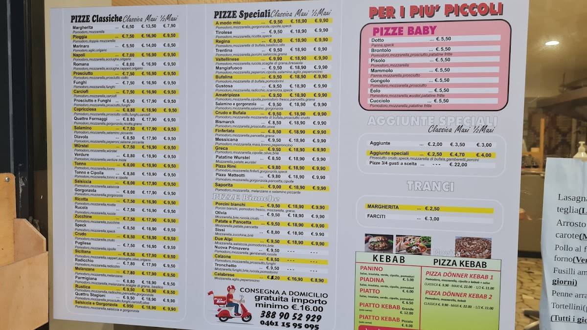 Menu di Pizza Rimi 