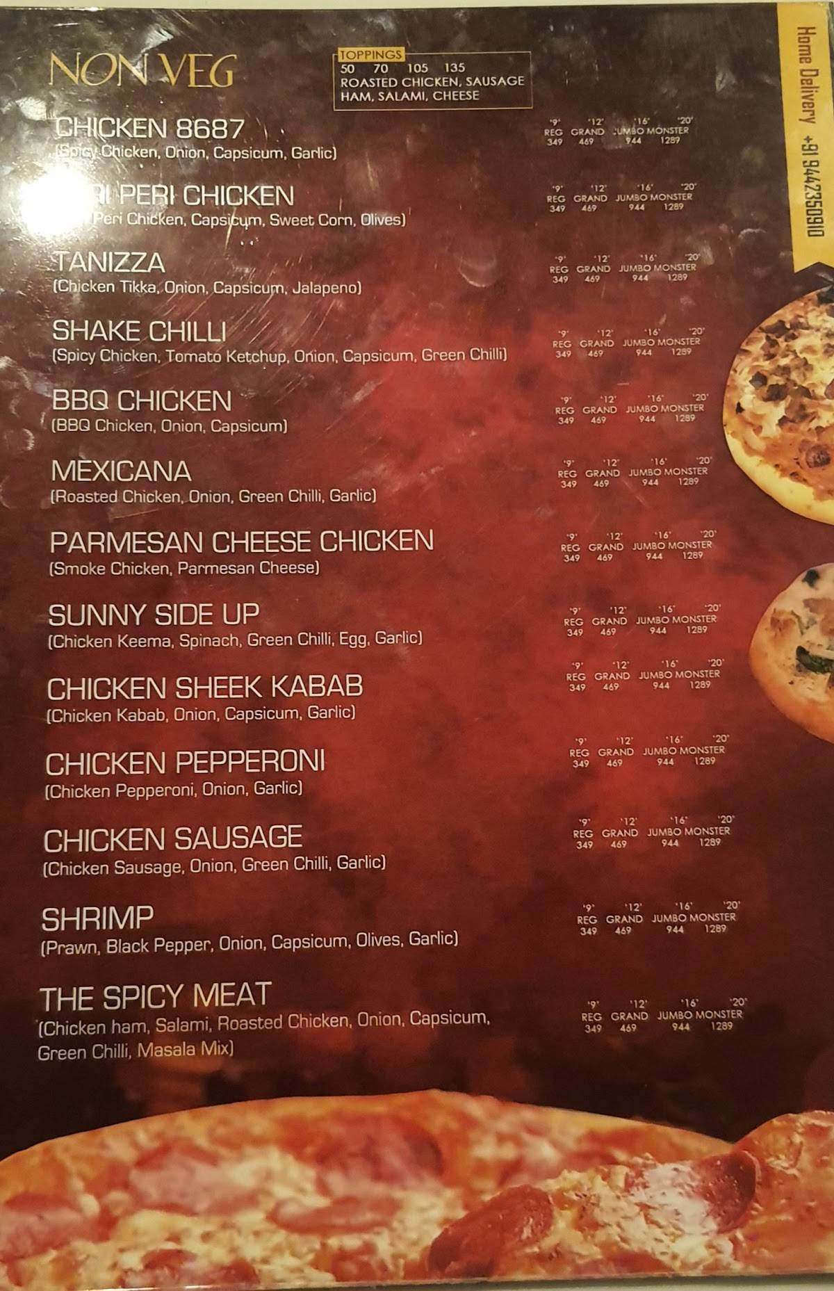 Pizzaa Clan menu