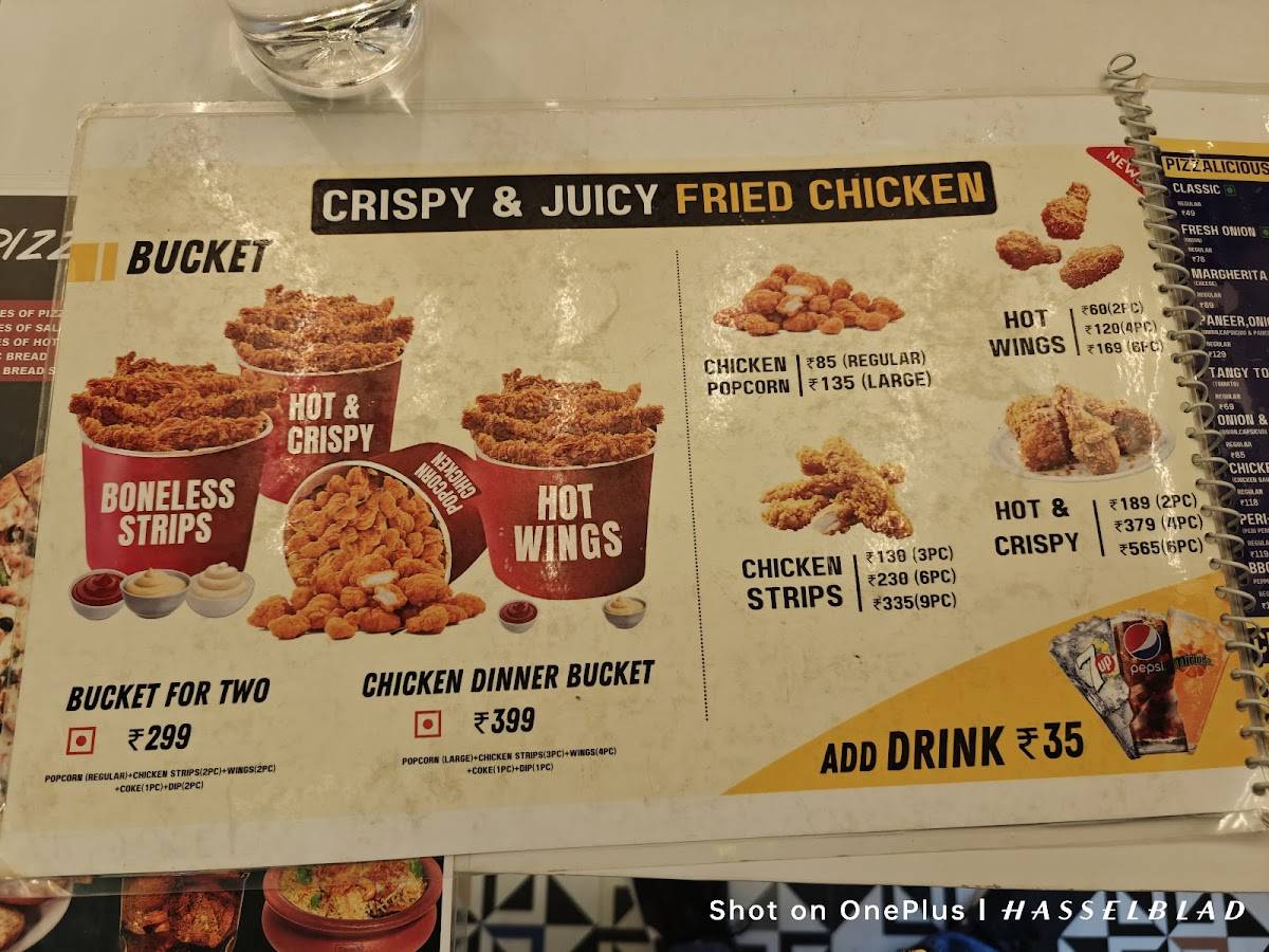 Pizzalicious House menu