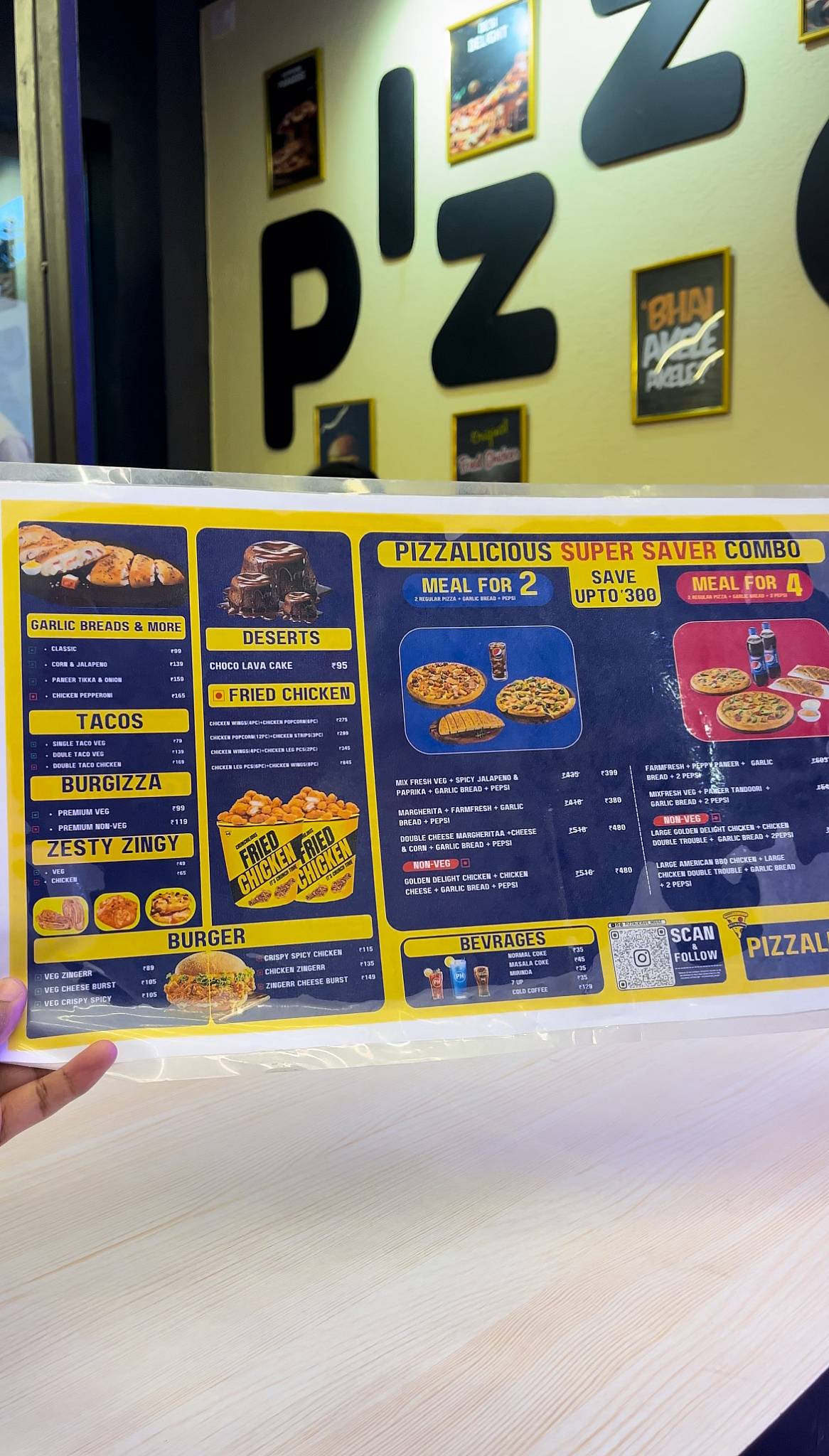 Pizzalicious House menu