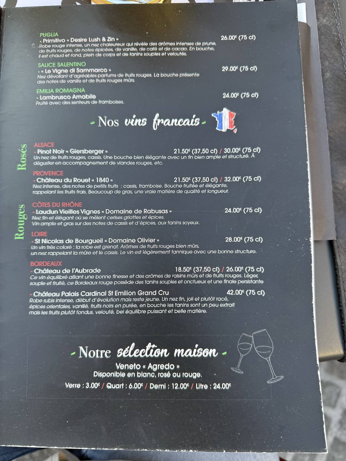 Menu de Pizzarella - Mons