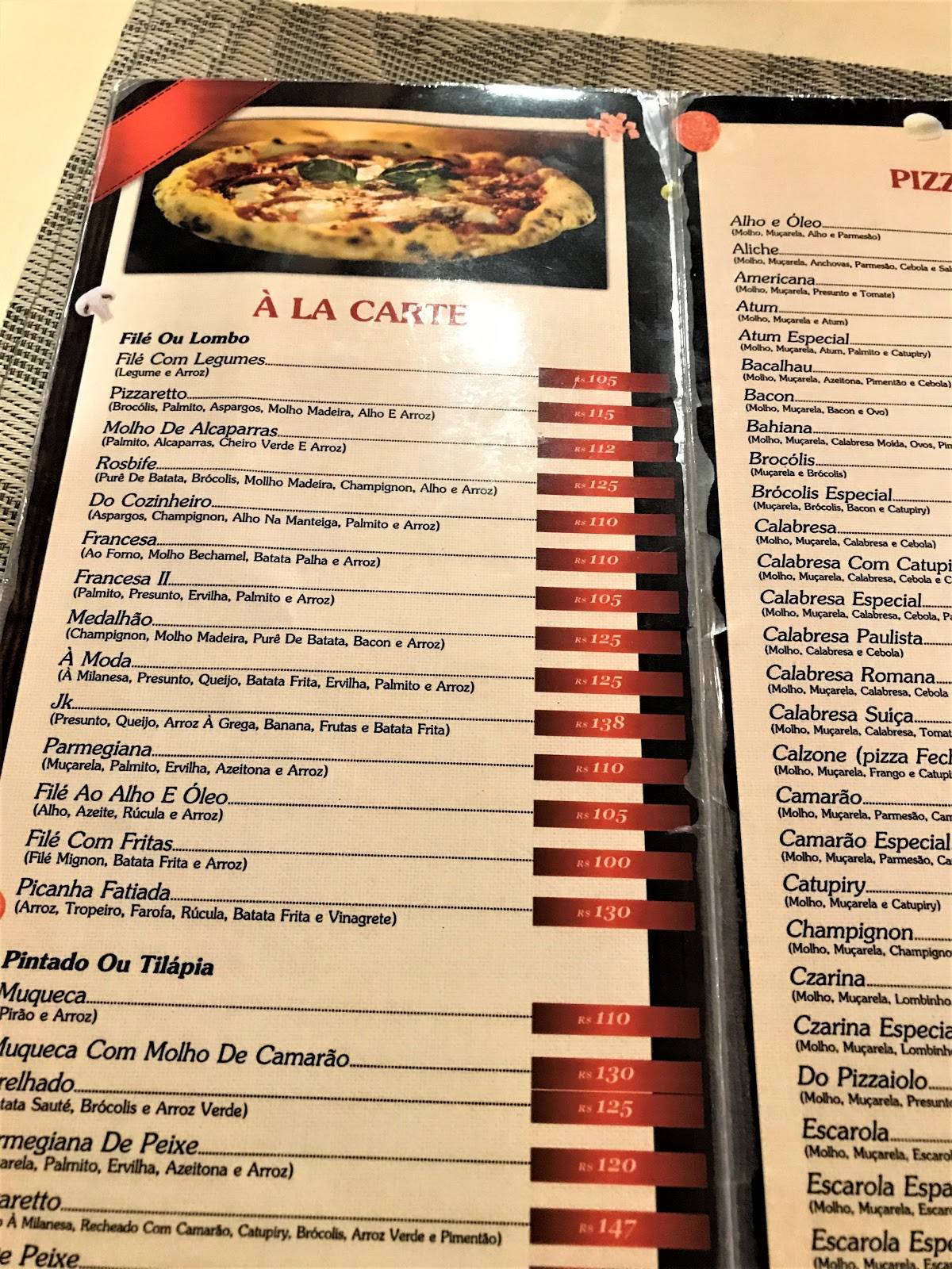 Pizzaretto Pizzaria e Restaurante cardápio