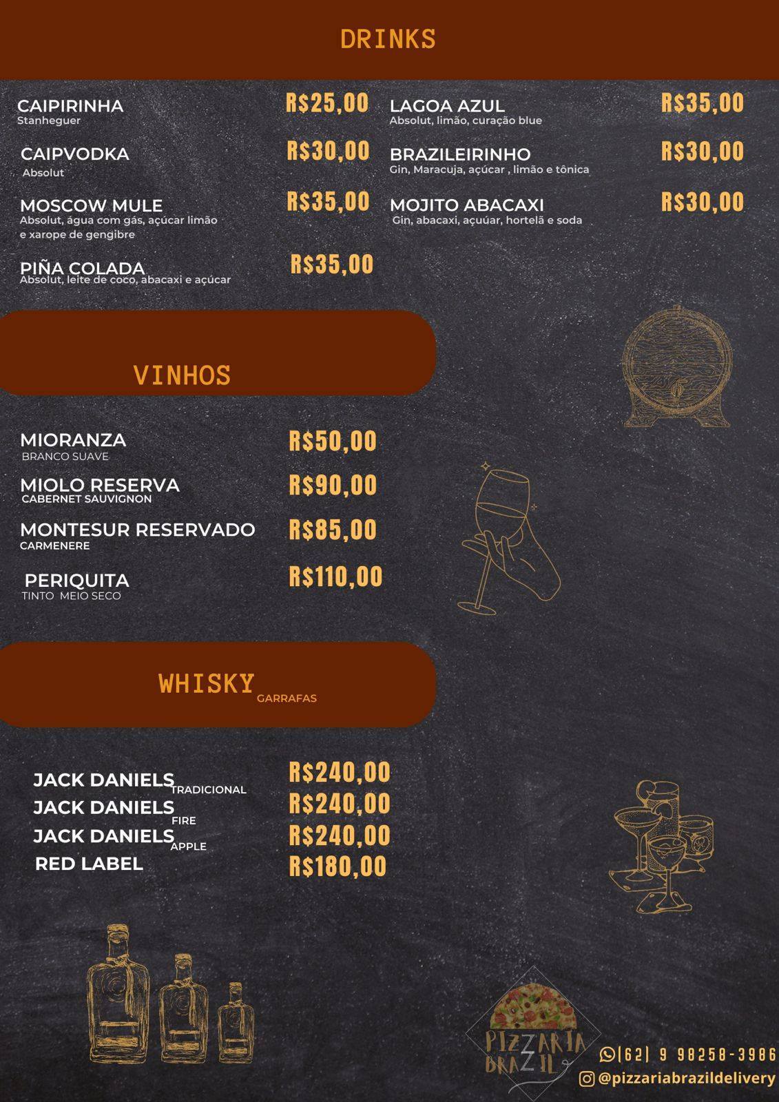 Pizzaria Brazil cardápio