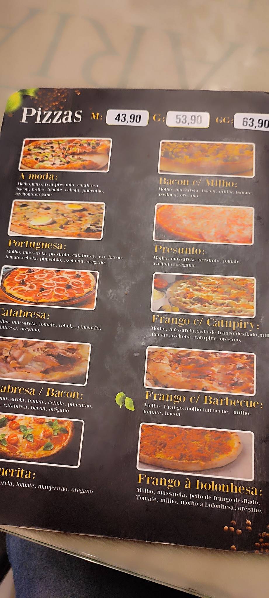 Pizzaria Rosa de Saron cardápio