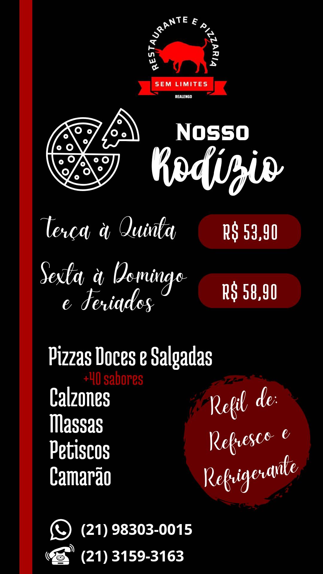 Pizzaria Sem Limites de Realengo cardápio