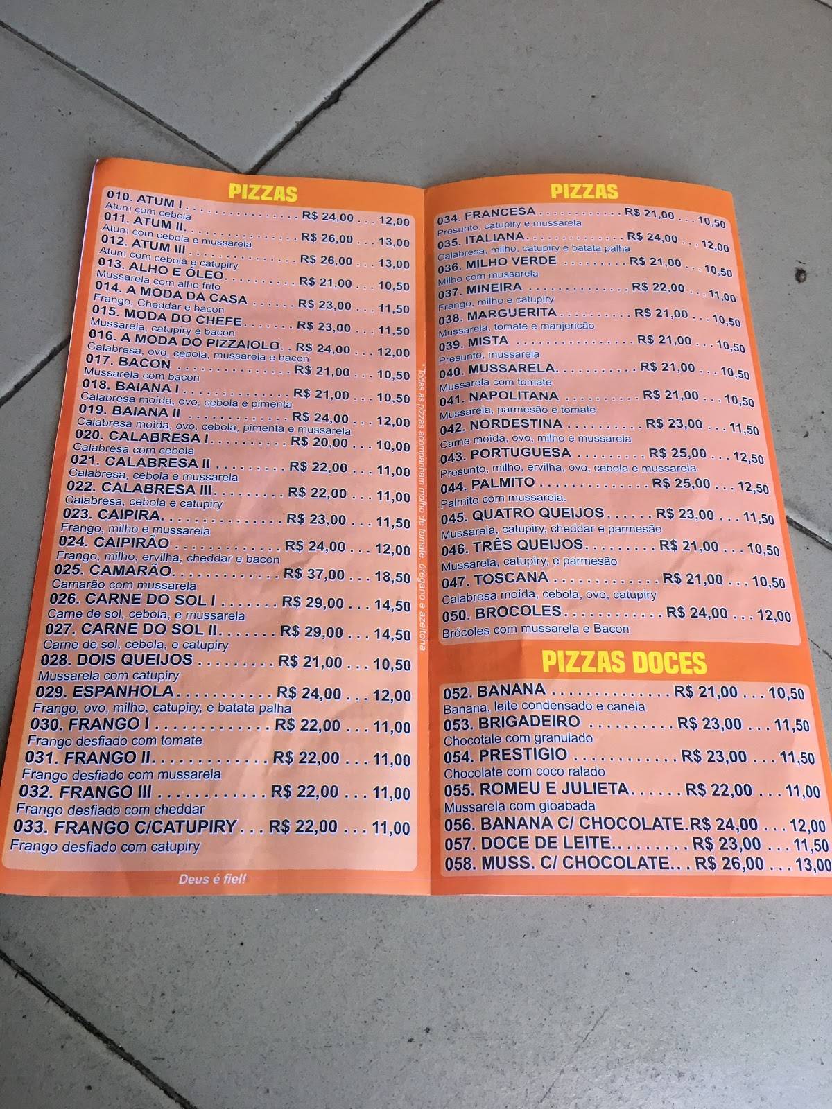 Pizzaria e Esfiharia M&A cardápio