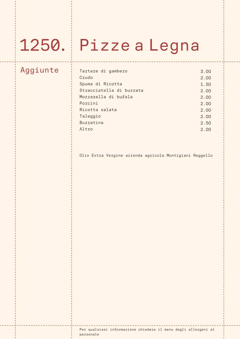 Menu di 1250 Ristorante Pizzeria 