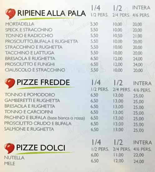 Menu di Alice Pizza 