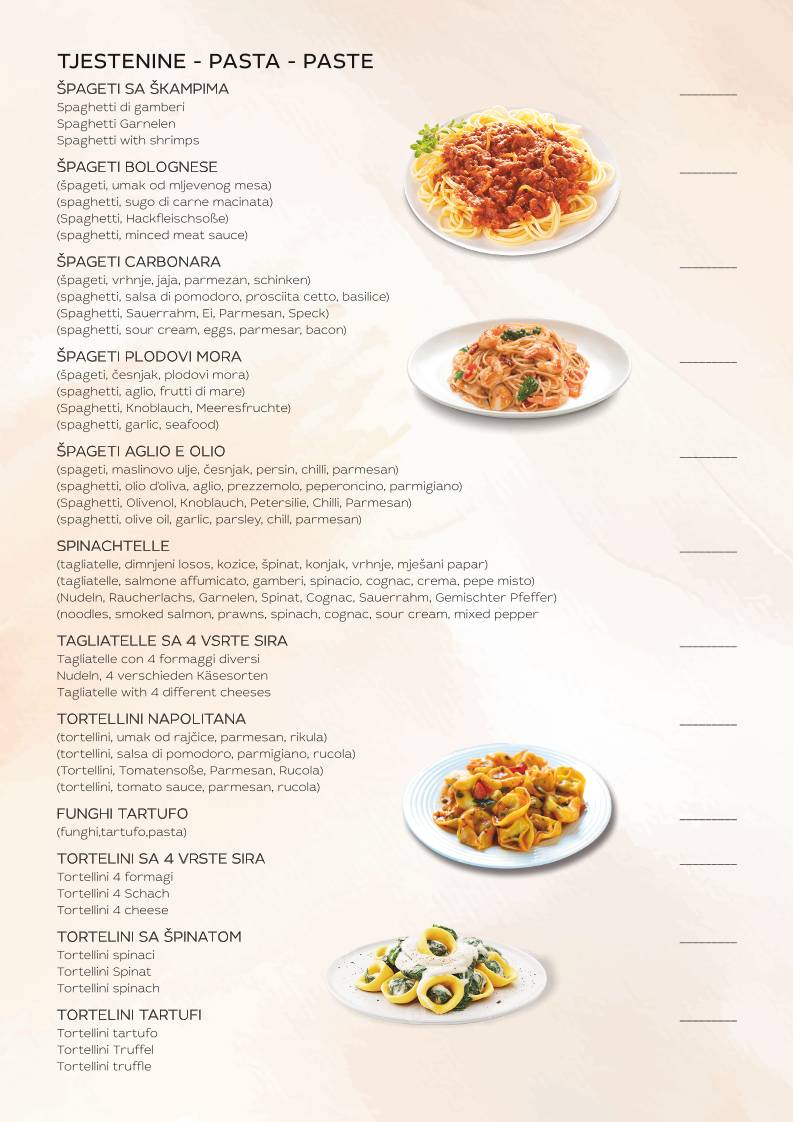 Menu di Pizzeria Capri 