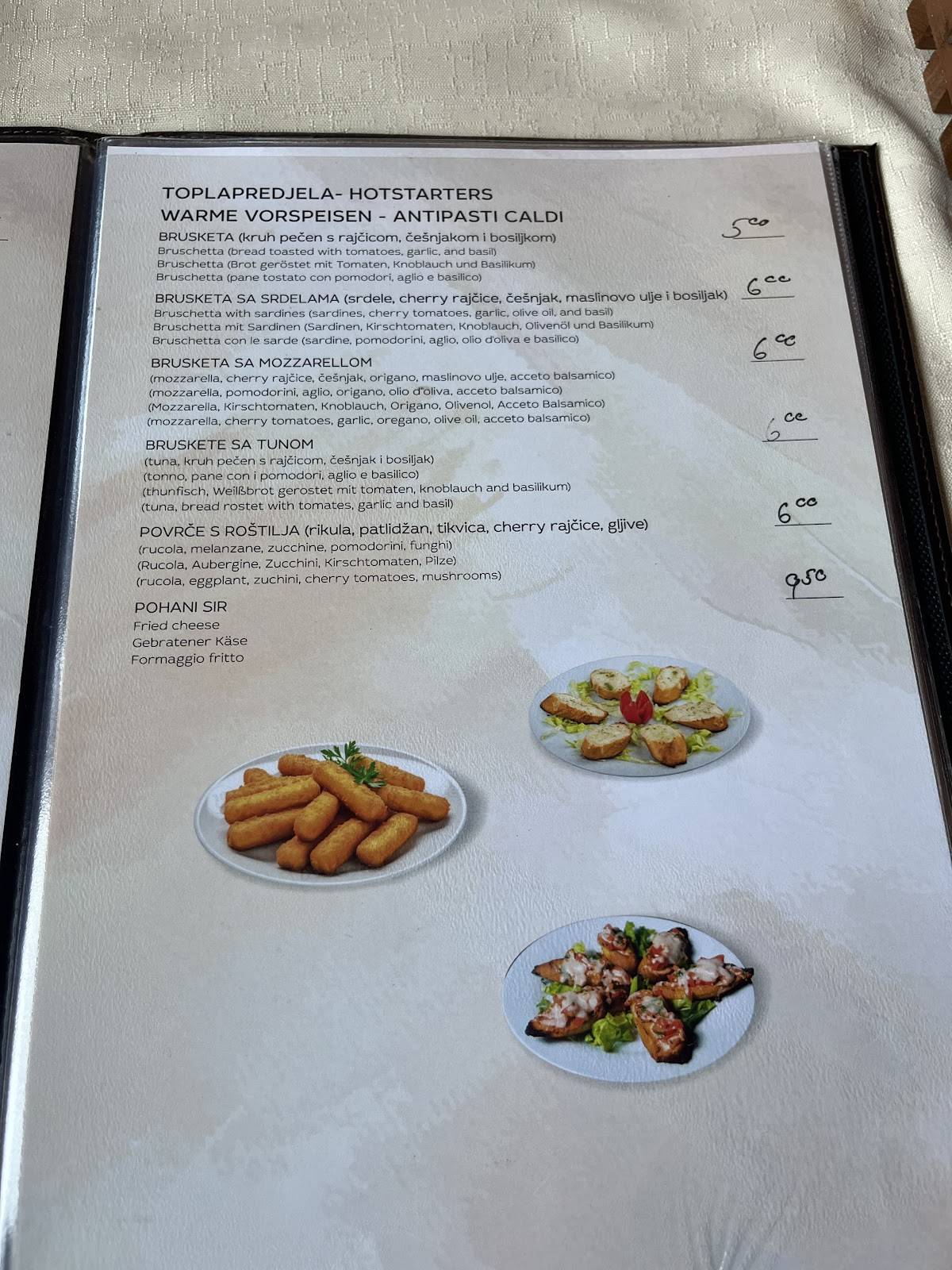 Menu di Pizzeria Capri 