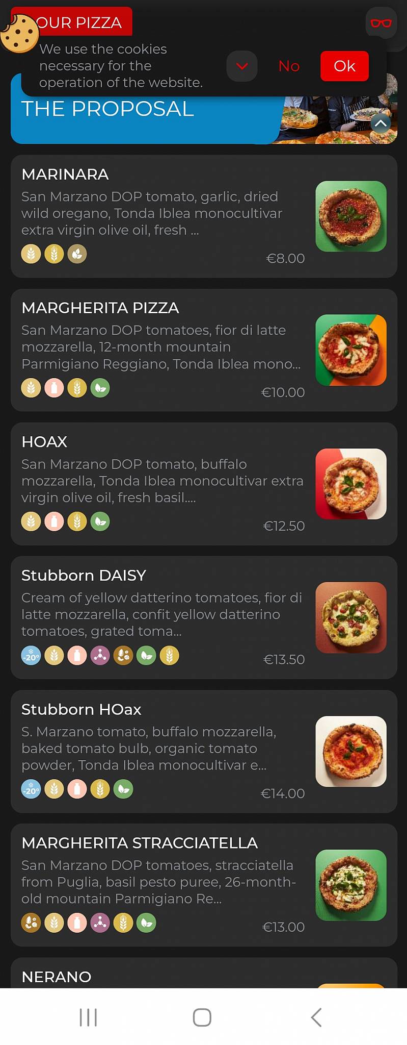 Menu di Pizzeria Cocciuto 