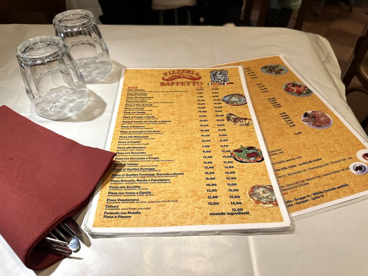 Menu di Pizzeria Da Baffetto 